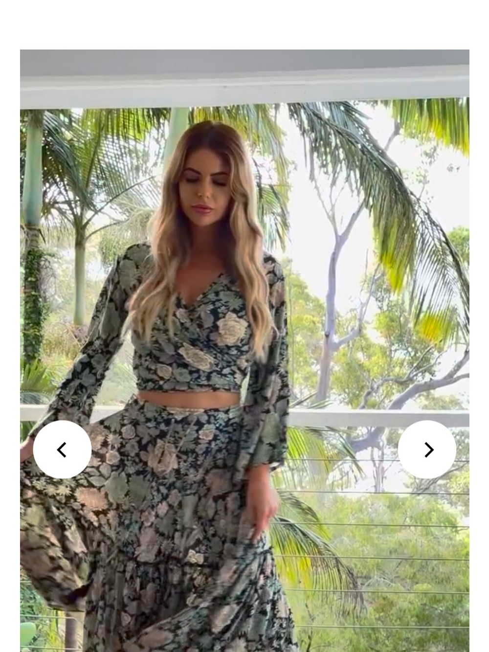Floral Tiered Maxi Skirt in Sage Green